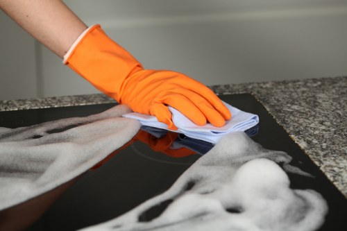 Carpet cleaning equipment prepared for a domestic service visit